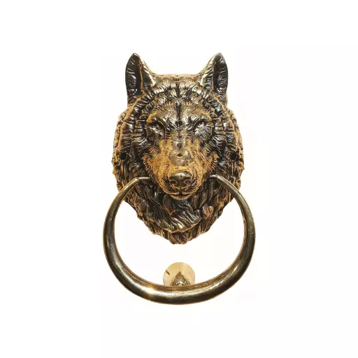 Wolf Head Brass Door Knockers