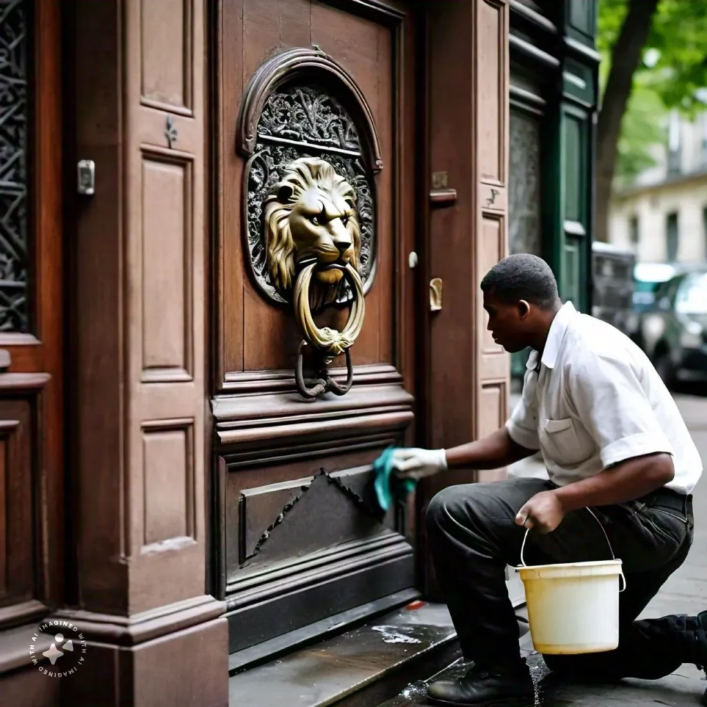 cleaning door knocker