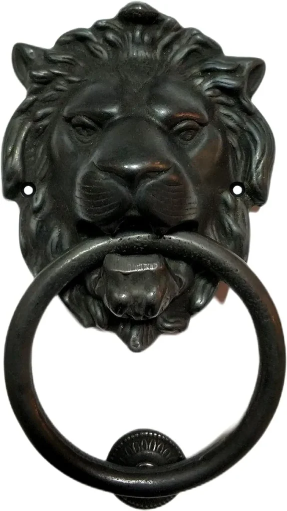 The Antique Lion Head Brass Door Knockers