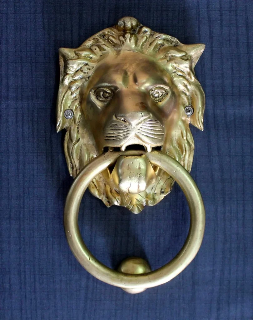 Brass Lion Face Door Knocker