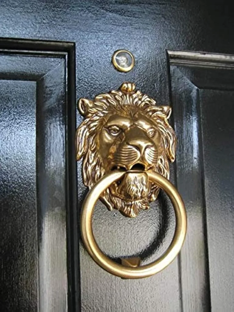 Vintage Brass Lion Door Knocker 